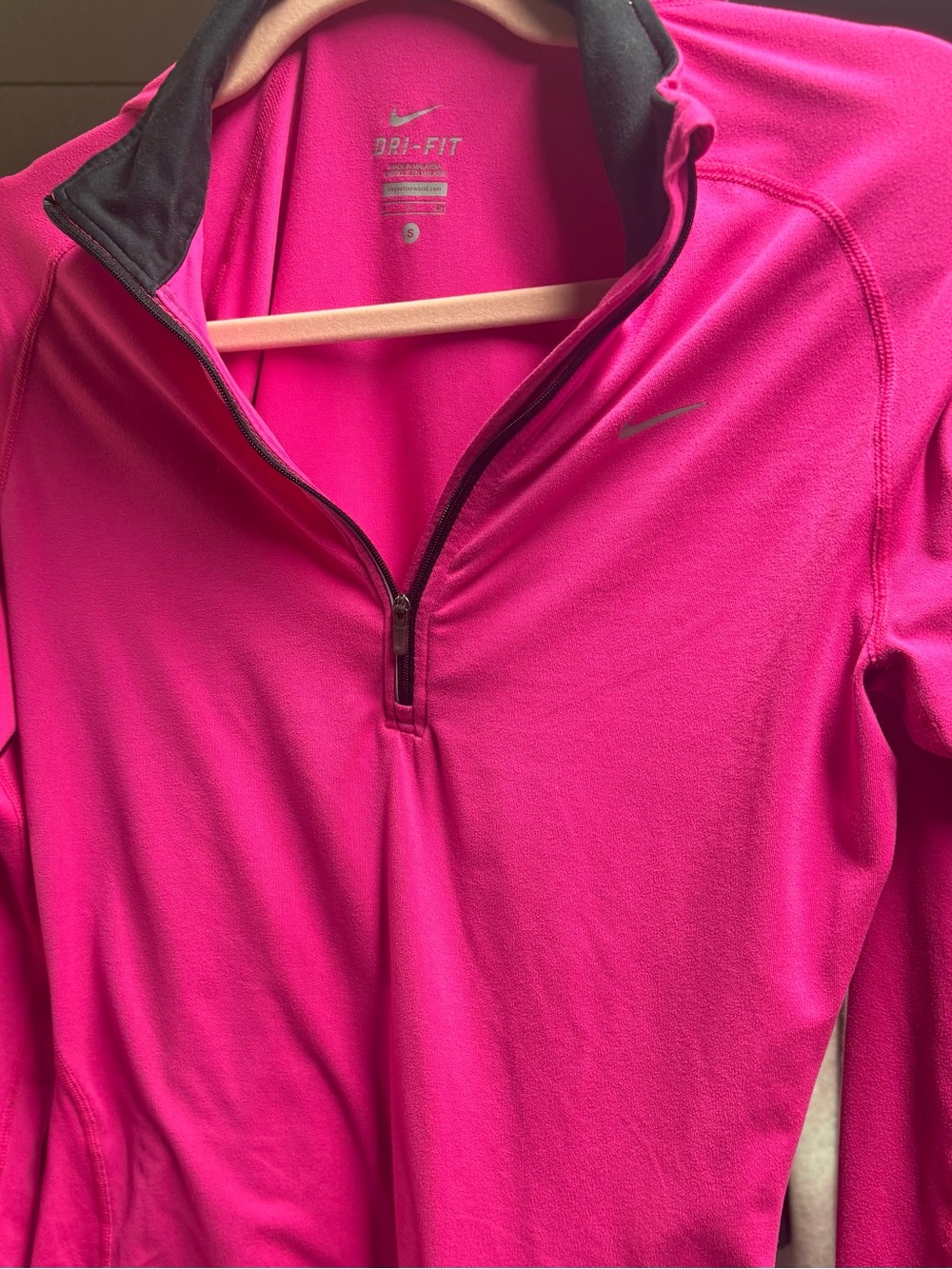 Nike Women's Hot Pink Dri-FIT Half-Zip Pullover